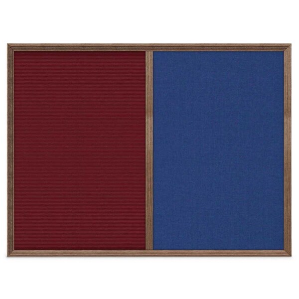 Enclosed Corkboard, 1 Door, 72"x36", 4" Fra, UV3425-SATIN-DBURGU